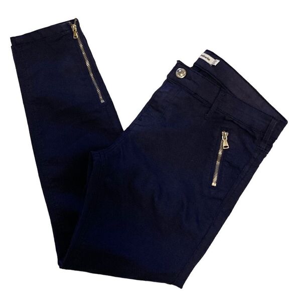 Stradivarius Navy zipper ankle pants Size 8 - Picture 2 of 5
